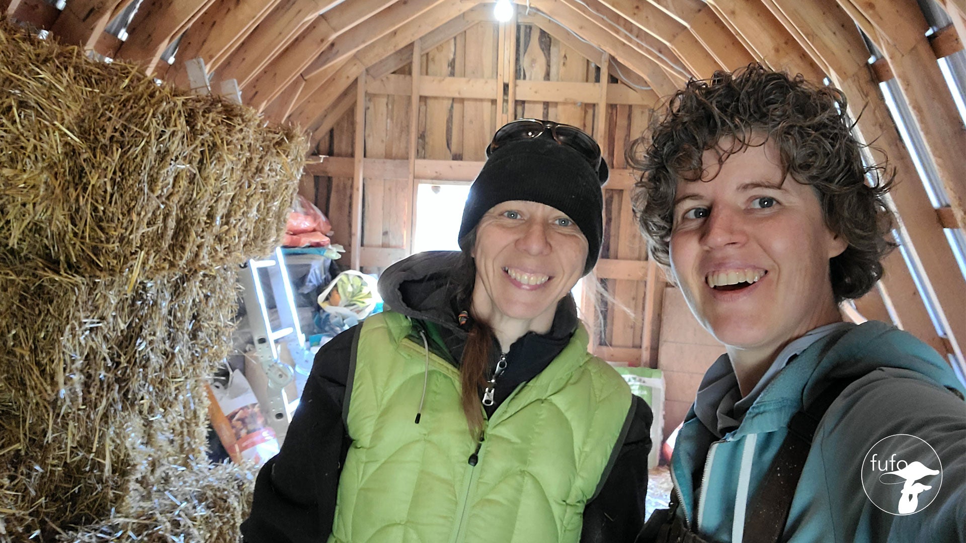 Meghan and Tara working on straw